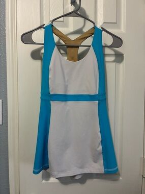 Lululemon Athletic Tank Top – Blue & White – Built-In Bra